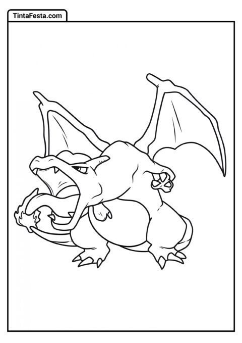 Charizard Fácil para Colorir