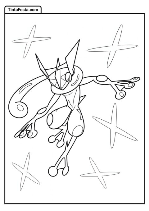 Greninja Pokémon para Colorir