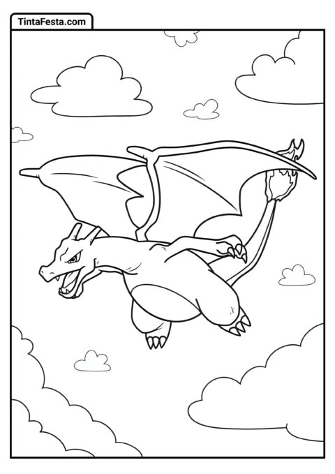 Folha de Colorir do Charizard