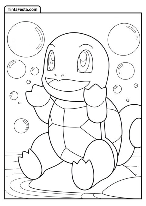 Squirtle Fofo Pokémon para Colorir