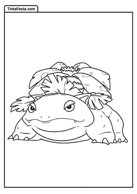 Página de Colorir Fácil do Venusaur