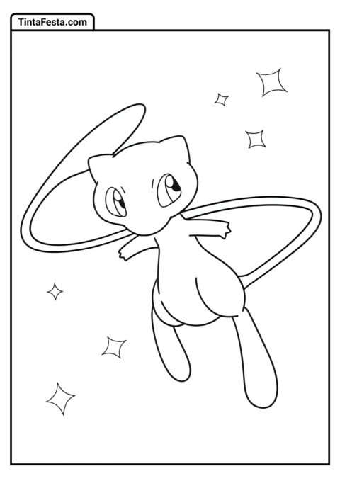 Mew Pokémon para Colorir