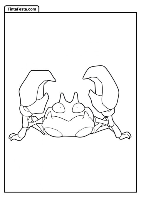 Contorno Fácil do Krabby para Colorir para Pré-escolares