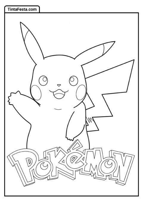 Pokémon com Pikachu para Colorir