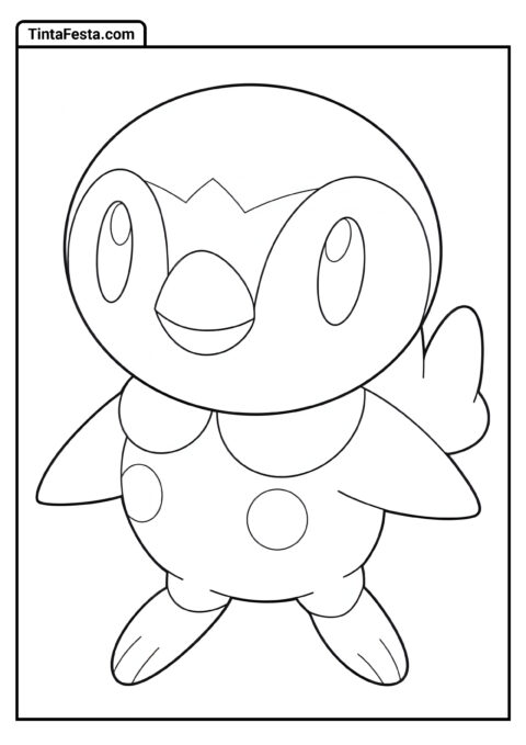 Piplup para Colorir para Pré-escolares