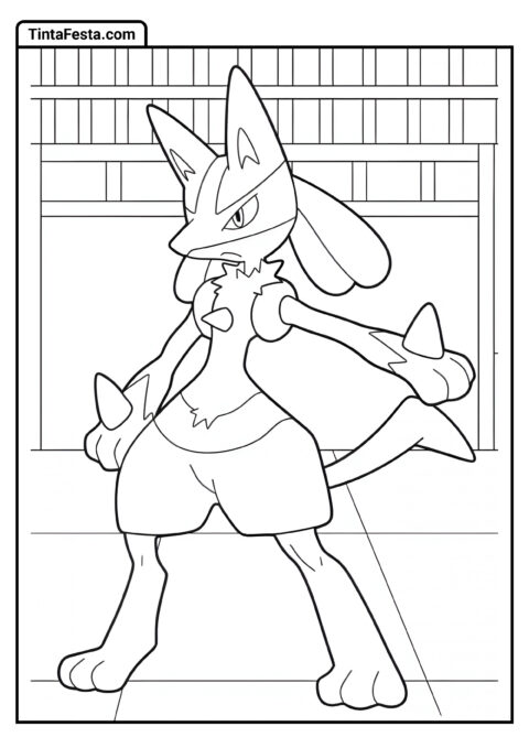 Lucario Pokémon para Colorir