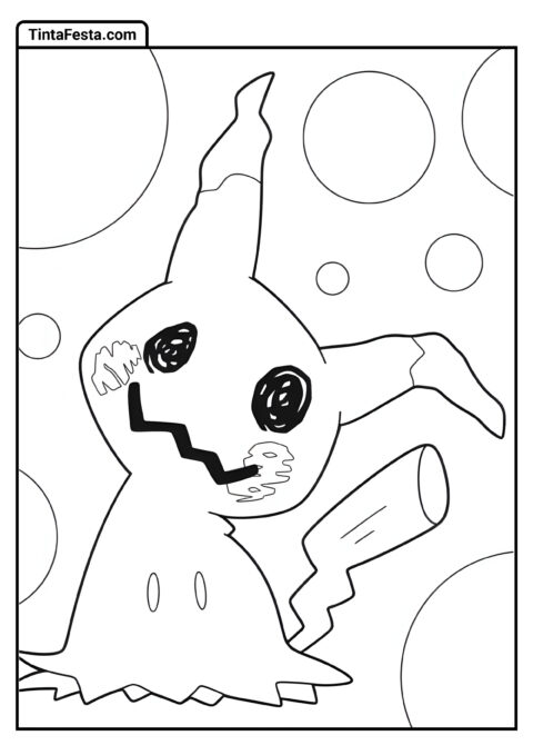 Folha de Colorir do Mimikyu