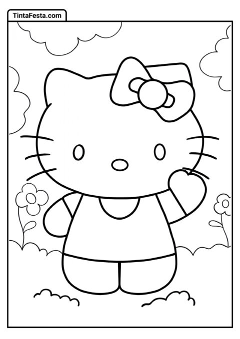 Hello Kitty Acenando