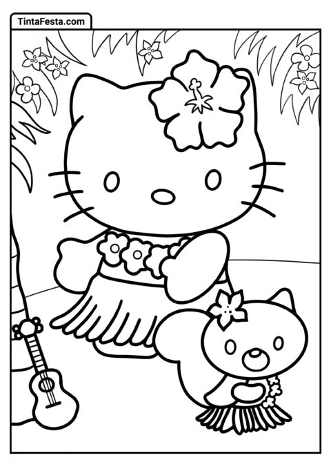 Hello Kitty Dançando Hula