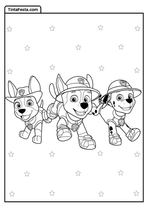 Folha para Colorir dos Amigos da Patrulha Canina(1)