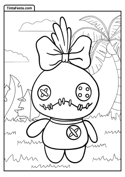 Boneca de Pano Scrump para Colorir