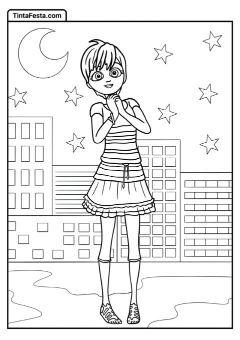 Desenho para Colorir da Ladybug: Rose Lavillant Animada