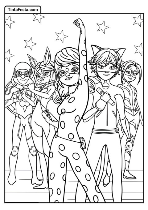 Desenho para Colorir da Ladybug: Pôster