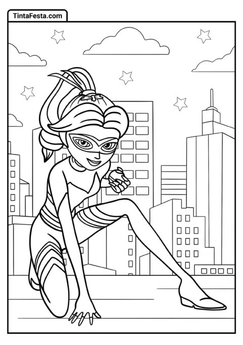 Desenho para Colorir da Ladybug: Chloé Bourgeois como Queen Bee