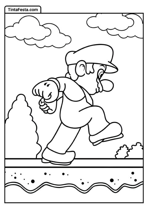 Página Para Colorir do Mario Gigante