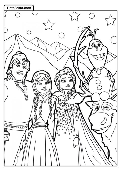 Personagem de Frozen para colorir