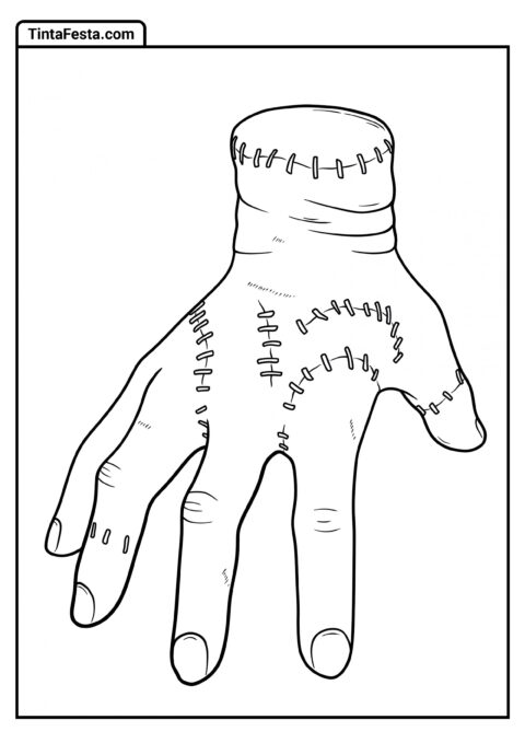 Desenho da Wednesday para Colorir de Coisa Simples