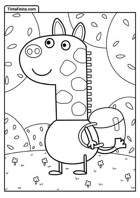 Gerald a Girafa para Colorir para Crianças