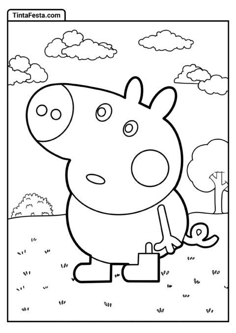 George Peppa Pig Página para Colorir