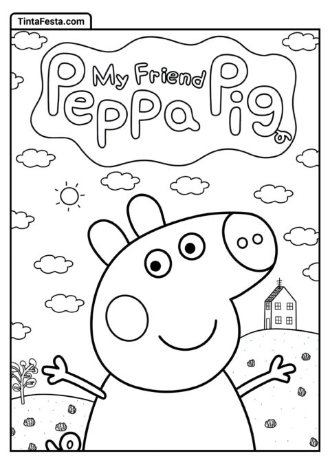 Logotipo Peppa Pig para Colorir para Crianças Pequenas